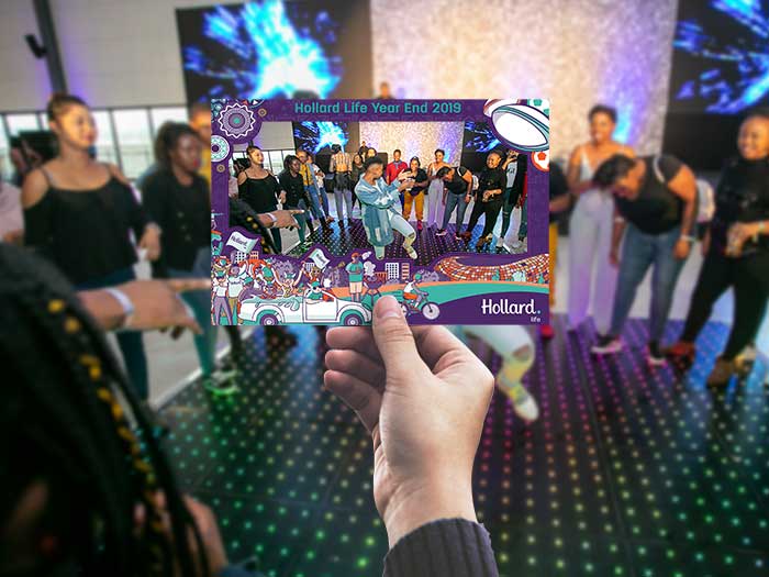 Photo booth hire template at corporate event